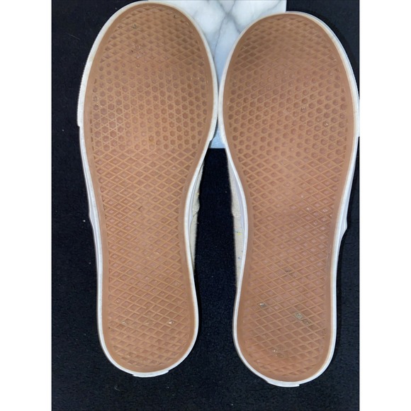 VANS M 5.5 W 7.0 Casual Lace Up Skate Shoes Sneakers Tan‎ Speck Canvas TB4R - Picture 7 of 9